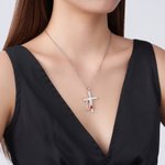 Personalizada Birthstone Estetoscopio Cruz Collar Joyería Religiosa Regalo de cumpleaños para las mujeres cristianas Enfermeras Médicos