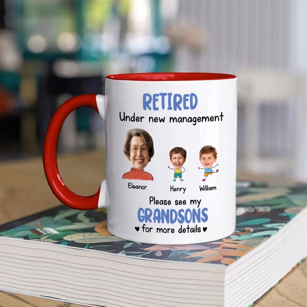 Tasse en céramique 11 oz avec 1-6 photos d'enfants Cadeau de retraite pour les grands-parents
