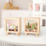 Personalised Cute  Dinosaur Fantasy Unicorn Cartoon Animals Wooden Money Box Piggy Bank with Name and Year Back to School Birthday Gift for Kids
