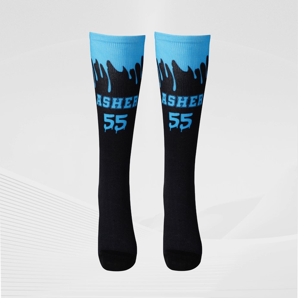 Calcetines de compresión suaves personalizados con nombre y número Accesorio de equipo Regalo para el día del partido para los amantes de los deportes de pelota 1
