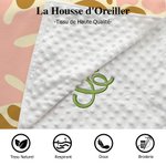Coussin en Tissu Minky au Dos Personnalisée avec Nom Brodé et Motif de Fleur Danoise Décoration de Chambre Cadeau Anniversaire pour Famille
