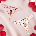 Personalised Lick Me Till Ice Cream Sexy Thong Brief with Photo Honeymoon Travel Valentine's Day Gift for Wife Girlfriend