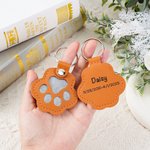 Personlig Paw Print Pet Hair PU lær minnesmerke med navn og tekst Sympati minnegave for tap av kjæledyr