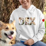 Personalized 1-9 Photos Collage Design Multicolor T-shirt Sweatshirt Hoodie with Name Birthday Anniversary Gift for Family Pet Lovers