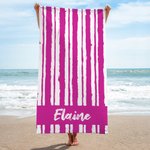 Gepersonaliseerde Strepenlijn Sneldrogend Oversized Microfiber Strandlaken met Naam Zomer Vakantie Zwembad Feest Accessoires Cadeau voor Vrouwen