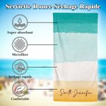 Serviette de Plage Dégradé Coloré Personnalisée avec Nom Accessoire Séchage Rapide Cadeau Vacances d’Été pour Famille Amis