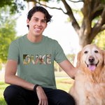 Personalized 1-9 Photos Collage Design Multicolor T-shirt Sweatshirt Hoodie with Name Birthday Anniversary Gift for Family Pet Lovers