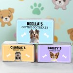 Gepersonaliseerde Schattige 3D Cartoon Dog Bone Food-Grade Dog Treat Metalen Blikken Doos met Naam Pet's Day Verjaardagscadeau voor Pet Owner Lovers