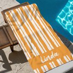 Gepersonaliseerde Strepenlijn Sneldrogend Oversized Microfiber Strandlaken met Naam Zomer Vakantie Zwembad Feest Accessoires Cadeau voor Vrouwen