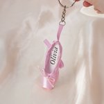Personalized Multicolor Ballet Shoes Keychain with Name Backpack Accessories Birthday Christmas Dance Class Team Gift for Ballerina Ballet Lovers