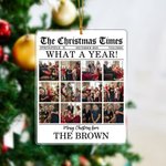 Spersonalizowana przenośna akrylowa ozdoba The Christmas Times ze zdjęciem, adresem, rokiem i imieniem rodziny Prezent świąteczny dla rodziny i przyjaciół