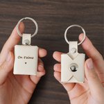 Porte-Clés en Cuir PU Personnalisé avec 3 Photos de Famille et Texte Gravé Cadeau Anniversaire Fête des Pères pour Papa Mari