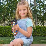Personalised Colourful Building Block Name Insulated Water Bottle with Folding Straw and Handle Birthday Back to School Gift for Kids