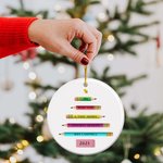 Matita personalizzata Albero di Natale in ceramica appeso Ornamento con nome Home Decor Natale Compleanno Regalo per gli insegnanti