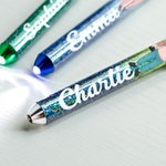 Personalized Cartoon Character Glitter Medical Portable LED Pen Light with Name Nurse Week Appreciation Birthday Gift for Doctor Nurse Medical Staff