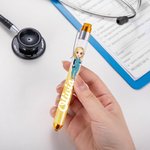Personalized Cartoon Character Glitter Medical Portable LED Pen Light with Name Nurse Week Appreciation Birthday Gift for Doctor Nurse Medical Staff