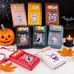Personalizzato Carino abbagliante fantasma al neon Borsa Crossbody in pelle PU Portafoglio con nome e slot per carte Regalo di Halloween per donne ragazze