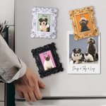 Gepersonaliseerd olieverfschilderij frame foto koelkastmagneet met naam Home Decor Verjaardag Verjaardagscadeau voor huisdierliefhebber