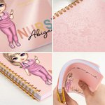 Personalised Cartoon Doctor Nurse Character Weekly Planner Spiral A5 Notebook with Name and Title Nurse Week Appreciation Gift for Medical Staff