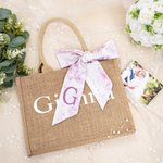 Personligt namn Stor Jute Tote Bag Daily Travel Essential Födelsedag Bröllop Party Present för kvinnor Vänner