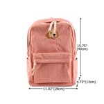 Personalized Cute Embroidered Pet Photo Corduroy Kid Backpack with Name Back to School Birthday Gift for Kids Pet Lovers