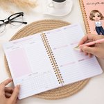 Personalised Cartoon Doctor Nurse Character Weekly Planner Spiral A5 Notebook with Name and Title Nurse Week Appreciation Gift for Medical Staff