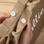 Personligt namn Stor Jute Tote Bag Daily Travel Essential Födelsedag Bröllop Party Present för kvinnor Vänner