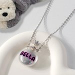 Personalizado Pet Remembrance Claro collar de cristal de almacenamiento de pelo con el nombre Memorial Aniversario Cumpleaños Regalo para las mujeres Pet Lovers