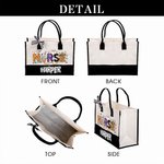 Personalisierte Krankenschwester Kürbis Fledermaus Geist Halloween große Canvas Tote Tasche mit Namen Geburtstag Halloween Geschenk für Halloween-Liebhaber