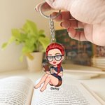 Akrylowy brelok do kluczy z imieniem i nazwiskiem do codziennego użytku Prezent urodzinowy dla miłośniczek książek