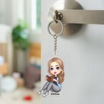 Akrylowy brelok do kluczy z imieniem i nazwiskiem do codziennego użytku Prezent urodzinowy dla miłośniczek książek