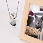Personalizado Pet Remembrance Claro collar de cristal de almacenamiento de pelo con el nombre Memorial Aniversario Cumpleaños Regalo para las mujeres Pet Lovers