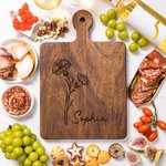 Planche à découper réversible en bois pour fromage et charcuterie avec poignée et nom Cadeau de pendaison de crémaillère pour ami(e) de la famille