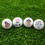 Personlig golfboll med roligt ansikte och text Golfartillbehör Träningstävling Födelsedagspresent för golfspelare