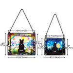 Personalisierte Glasmalerei Effekt Hund Silhouette Fenster hängenden Sonnenfänger Acryl Ornament mit Namen Sympathie Memorial Geschenk für Hundeliebhaber Besitzer