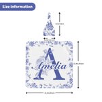 Personalized Toile De Jouy Style Initial Swaddle Blanket and Knot Hat Set with Name Baby Shower Birthday Gift for Newborns Babies