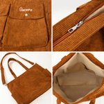Borsa personalizzata in velluto a coste con nome ricamato e tasche multiple accessori da viaggio regalo di compleanno per amici e famiglia