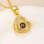 Collier de cœur personnalisé avec photo micro-projection Bijoux délicats Cadeau d'anniversaire de la Saint-Valentin pour les femmes et les couples