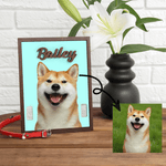 Personalised Multicolour Pet Photo Design Wooden Collar Frame with Name Home Decor Sentimental Memorial Sympathy Gift for Pet Owners Lovers