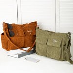 Borsa personalizzata in velluto a coste con nome ricamato e tasche multiple accessori da viaggio regalo di compleanno per amici e famiglia