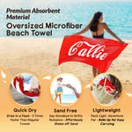 Asciugamano da spiaggia in microfibra personalizzato Classic Script Name Quick Dry Oversize Regalo di compleanno essenziale per amici e parenti