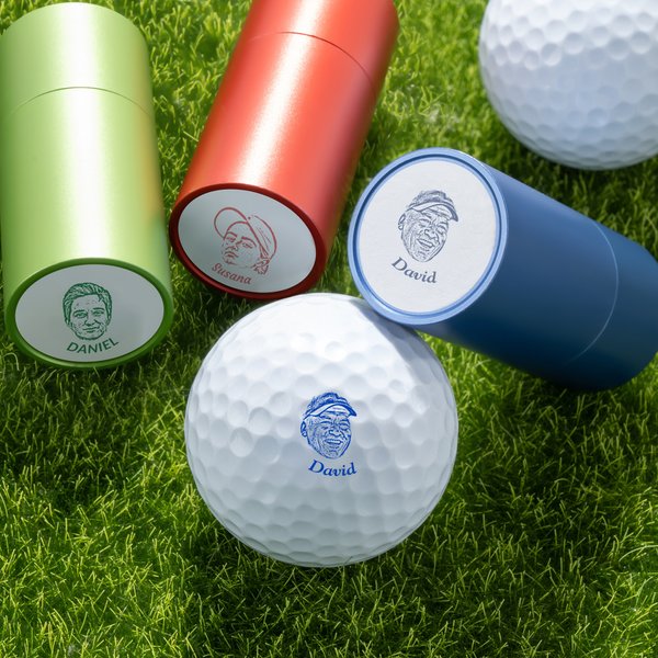 Sello personalizado para pelota de golf con foto de cara y nombre colorido regalo de cumpleaños para jugadores y aficionados al golf