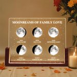 Personalized Moon Phase Wooden Base Acrylic LED Night Light with Name and Date  Desk Decor Birthday Gift for Family Friend