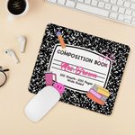 Quaderno di composizione personalizzato con matita Apple Tappetino per mouse antiscivolo con nome Regalo di apprezzamento per la giornata dell'insegnante per gli insegnanti Educatori