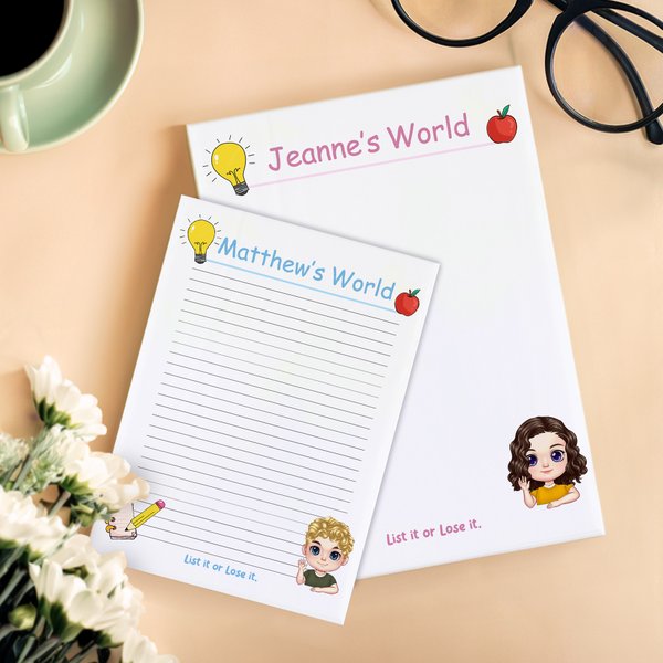 Personalised List It Or Lost It Cartoon Character Notepad with 40/80 Pages and Name Birthday Gift for Family Members