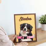 Personalised Multicolour Pet Photo Design Wooden Collar Frame with Name Home Decor Sentimental Memorial Sympathy Gift for Pet Owners Lovers