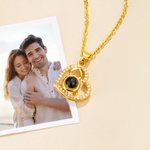 Collier de cœur personnalisé avec photo micro-projection Bijoux délicats Cadeau d'anniversaire de la Saint-Valentin pour les femmes et les couples