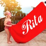 Asciugamano da spiaggia in microfibra personalizzato Classic Script Name Quick Dry Oversize Regalo di compleanno essenziale per amici e parenti