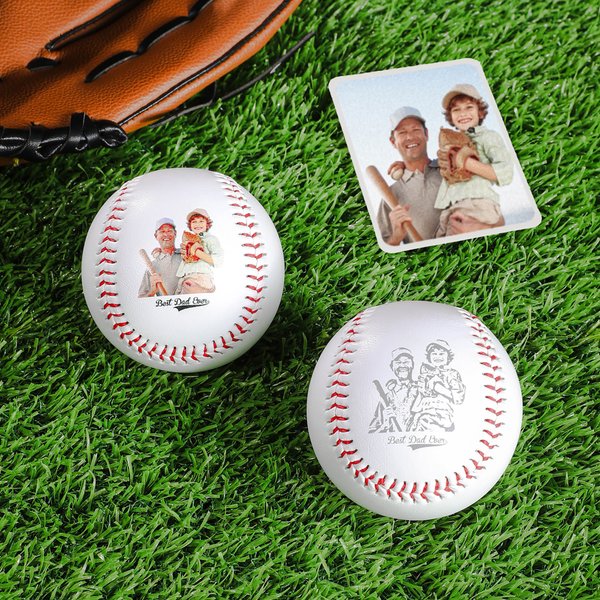 Personalised Photo Design Baseball with Text Game Day Anniversary Birthday Gift for Family Friend Baseball Lover