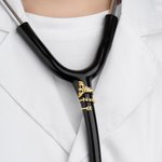 Personalised Eternal Flame Rod of Asclepius Stethoscope ID Tag with Name and Title Appreciation Graduation Gift for Nurse Doctor Medical Students